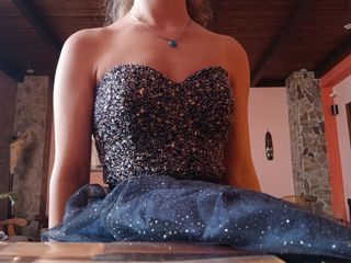 Abito da cerimonia colore oro e blu