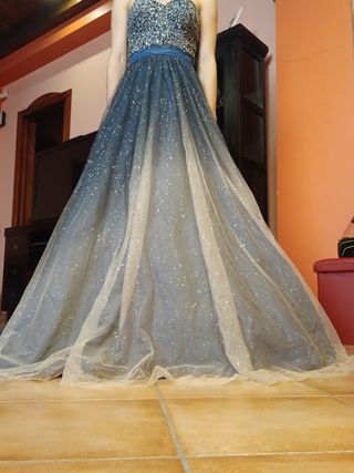 Abito da cerimonia colore oro e blu