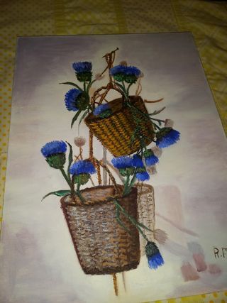 Cuadro flores moradas