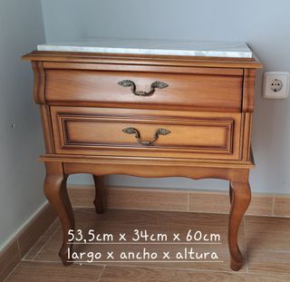Cama 105cm, cómoda y mesilla