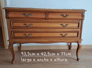 Cama 105cm, cómoda y mesilla