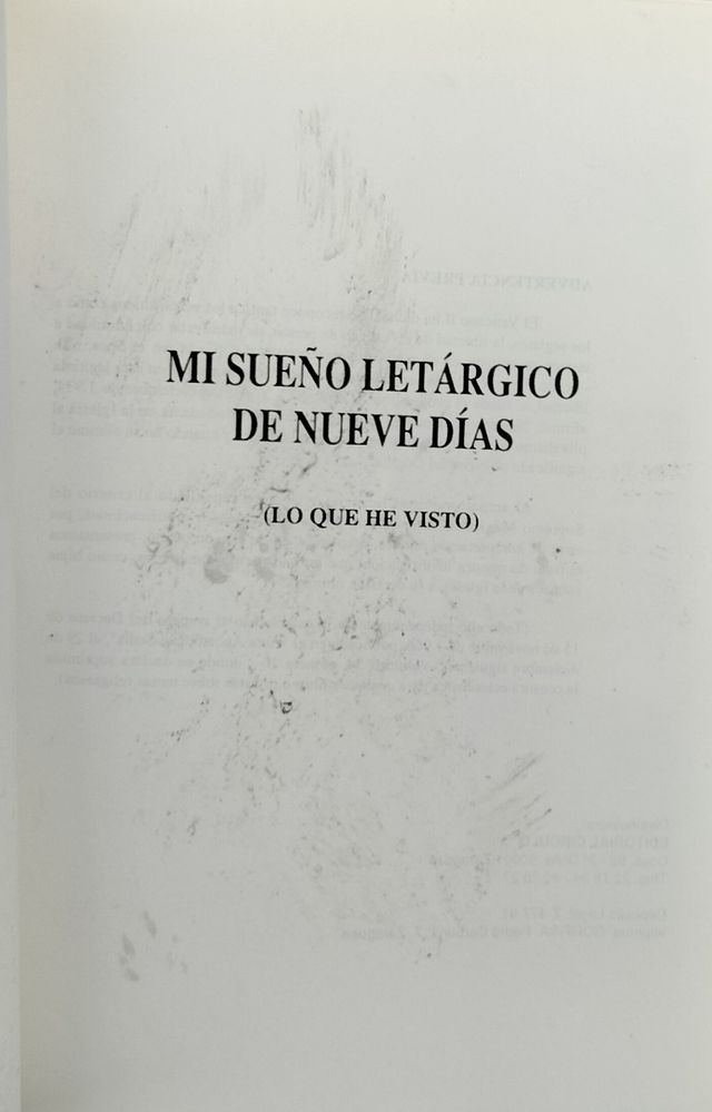 mi sueño letargico de nueve dias