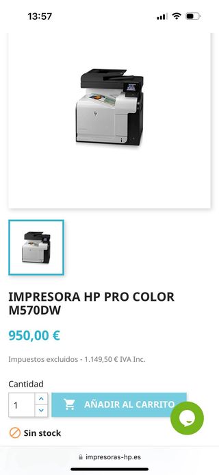 Impresora HP Laser Jet Pro 500 Color MFP M570dw 