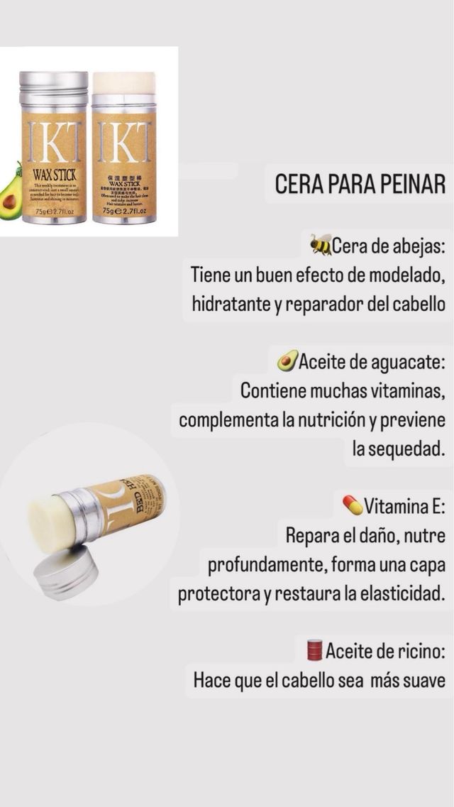 Barra de cera/ pomada para cabello wax stick