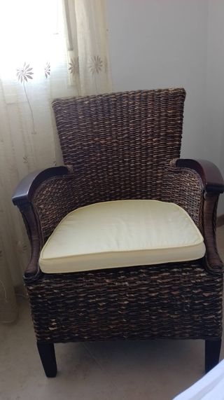 Sillón Ratán madera