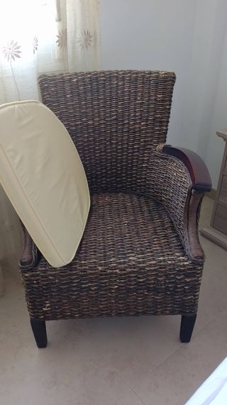 Sillón Ratán madera
