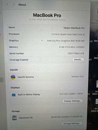 MacBook Pro 13’ 2 Thunderbolt 3