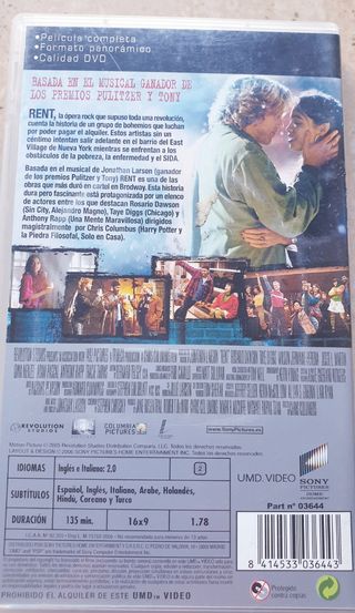 Rent película UMD disc para PSP