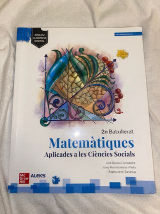 Libro Matemàtiques Ciències Social 2° Bachillerato