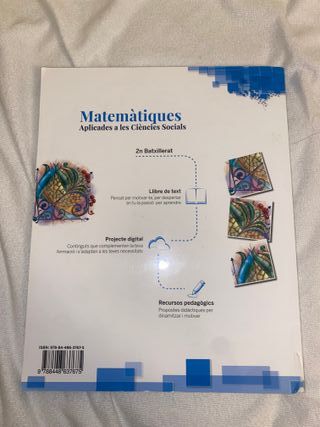 Libro Matemàtiques Ciències Social 2° Bachillerato