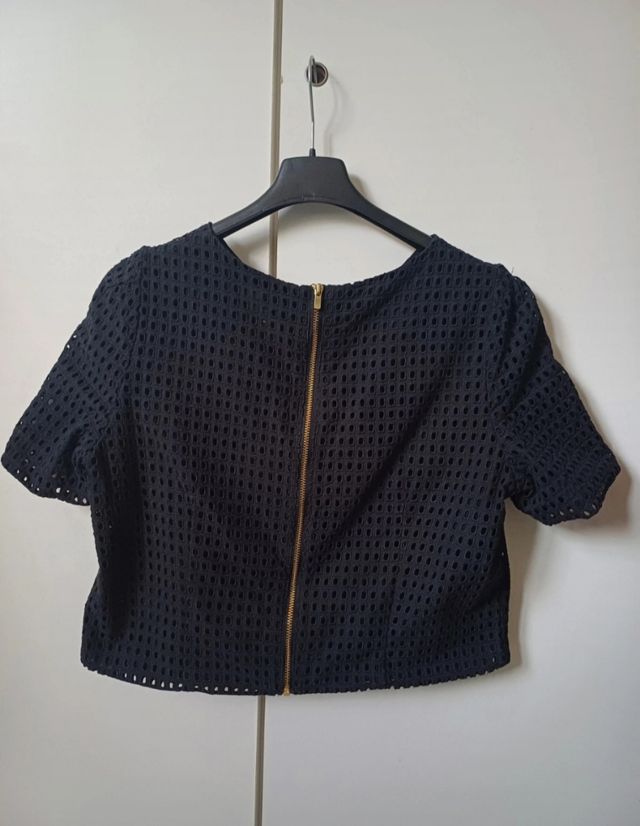 Maglietta corta nera con zip H&M
