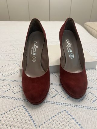 Scarpe decoltè in pelle scamosciata