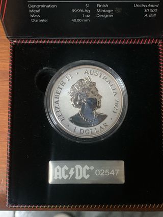 Moneda 1 onza AC/DC 