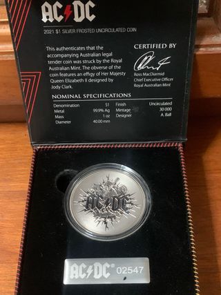 Moneda 1 onza AC/DC 