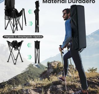 Juego de Sillas Camping Plegable y Mesa