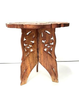 antigua mesita baja madera maciza