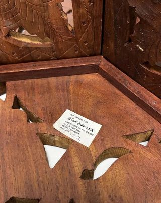 antigua mesita baja madera maciza