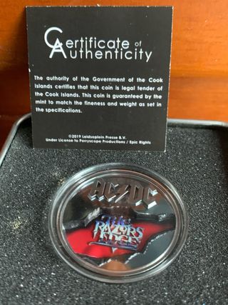 Moneda 2 onzas AC/DC 
