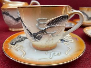 JUEGO DE CAFE JAPONES PORCELANA CÁSCARA DE HUEVO