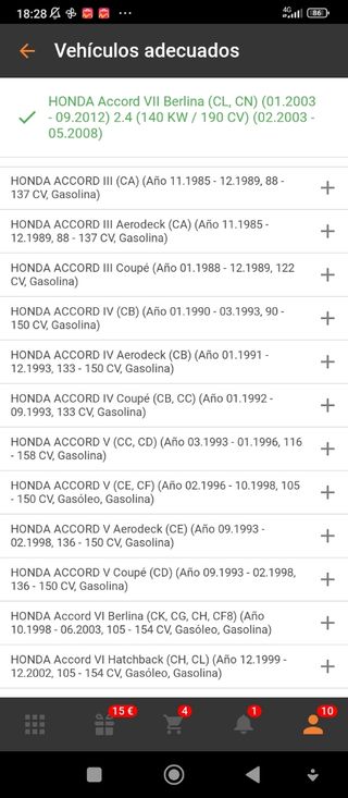 Copela Suspensión HONDA ROVER