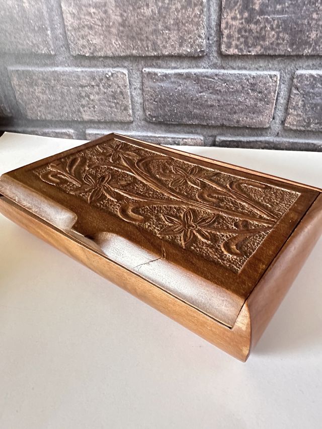 Scatola in legno porta carte da gioco