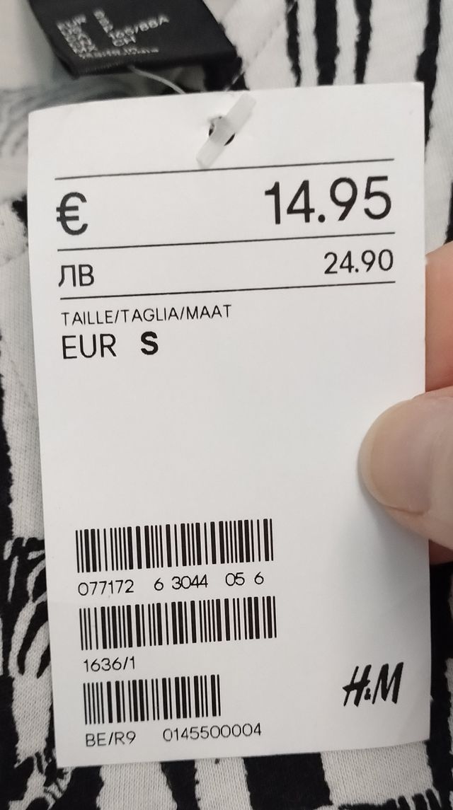 VESTITO SMANICATO H&M BIANCO/NERO