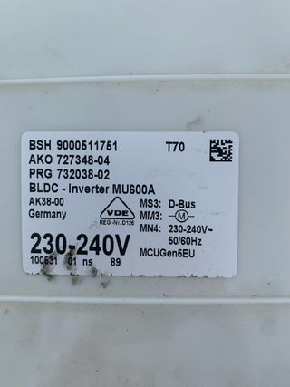 99. Módulo control de motor lavadora Bosch