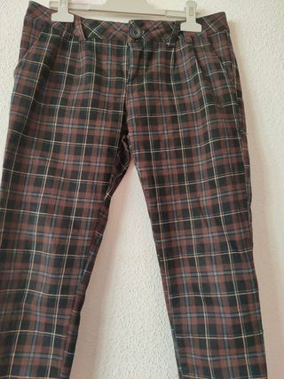 Pantalón elástico de cuadros