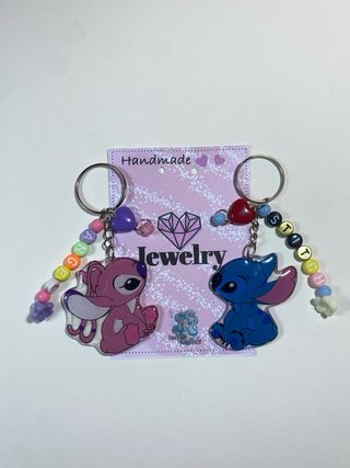 2 portachiavi Angel and Stitch handmade