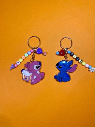 2 portachiavi Angel and Stitch handmade