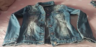 Cazadora vaquera niña tachuelas