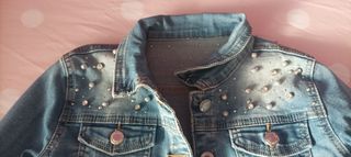 Cazadora vaquera niña tachuelas