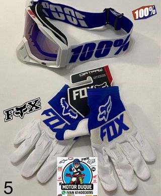 Guantes fox y gafas 100% pitbike , enduro, quads, 