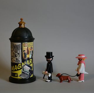 Playmobil Pareja Victorianos Con Columna Publicida