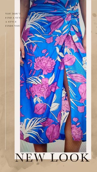 Falda midi y blusa de Mango