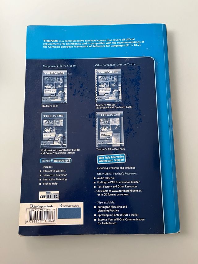 Libro ejercicios ingles Trends 1 bachillerato