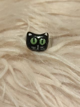 Anillo gato negro artesanal