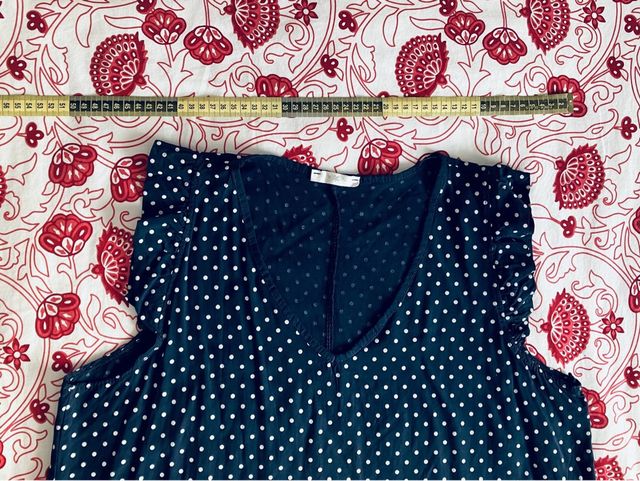 Vestido De Lunares Blancos Azul Marino 48 XL