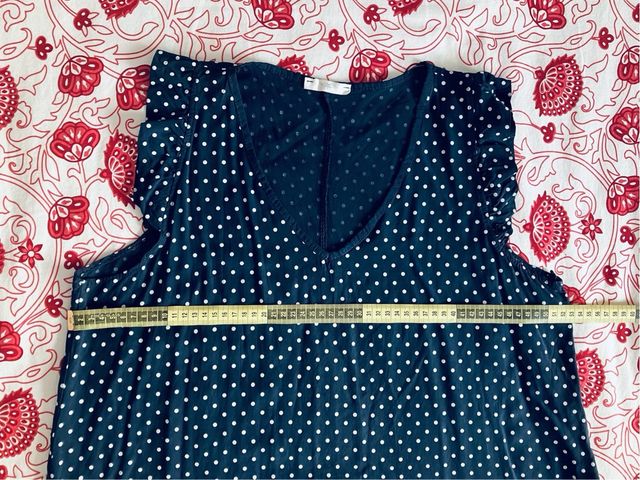 Vestido De Lunares Blancos Azul Marino 48 XL