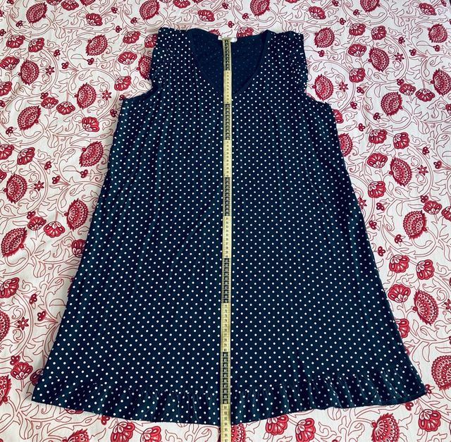 Vestido De Lunares Blancos Azul Marino 48 XL