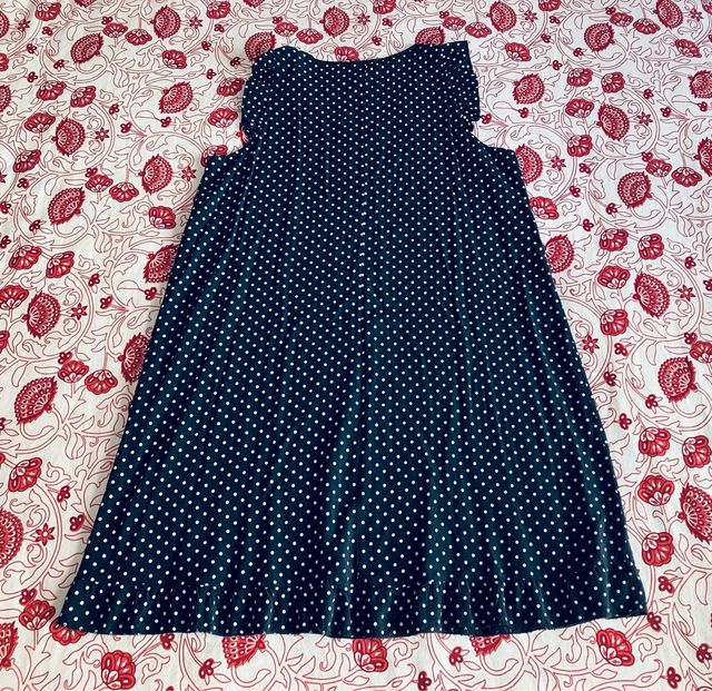 Vestido De Lunares Blancos Azul Marino 48 XL