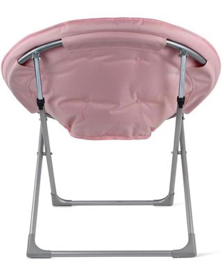 Silla rosa redonda acolchada con piel sintetica