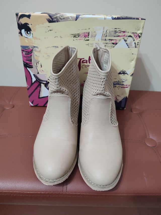 Stivaletti tronchetti estivi beige 38