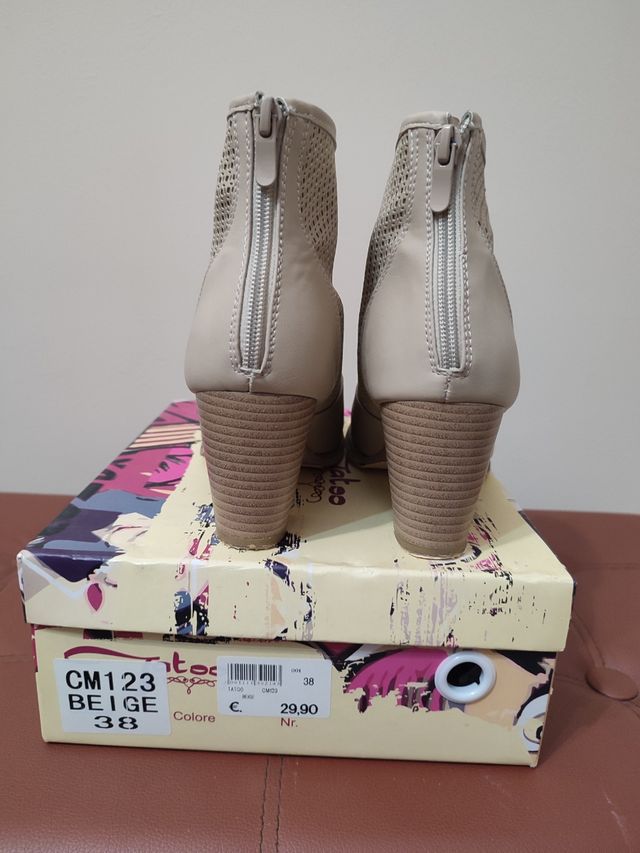 Stivaletti tronchetti estivi beige 38