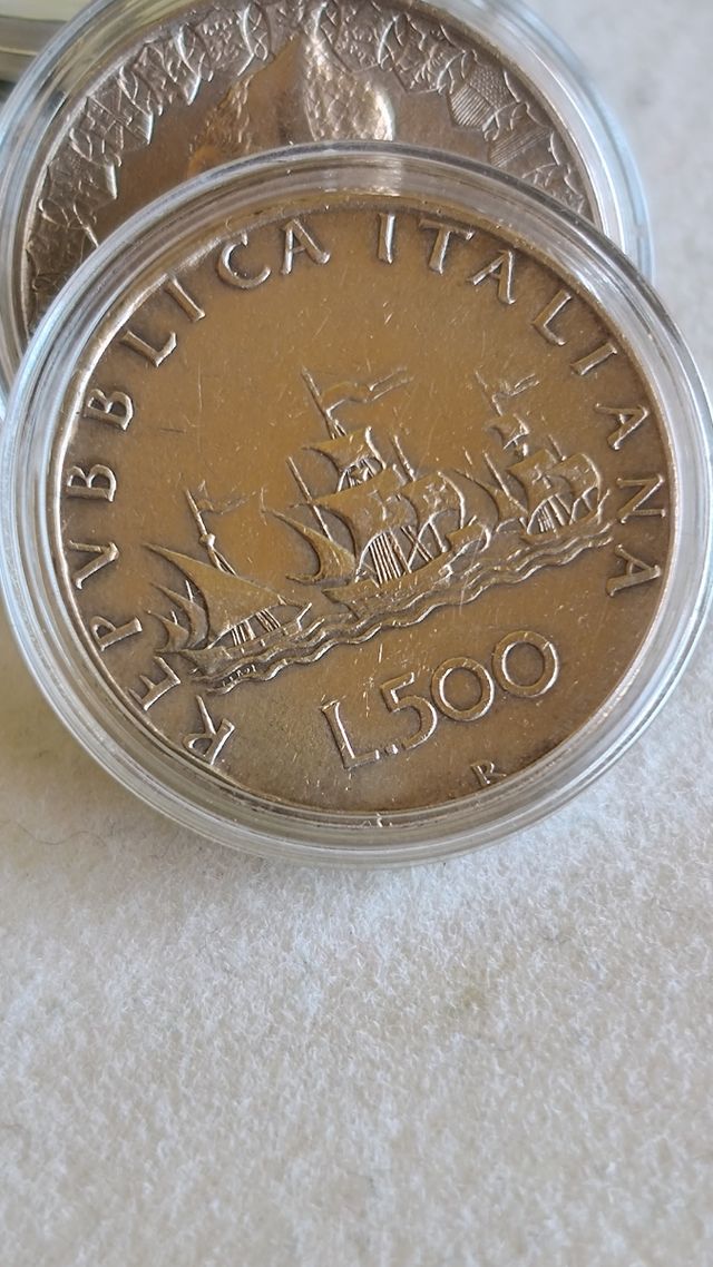 500 lire in argento 2 pz