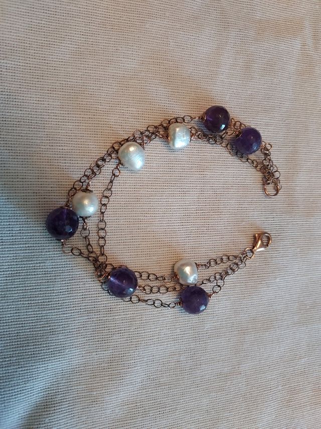 Bracciale con perle e ametiste