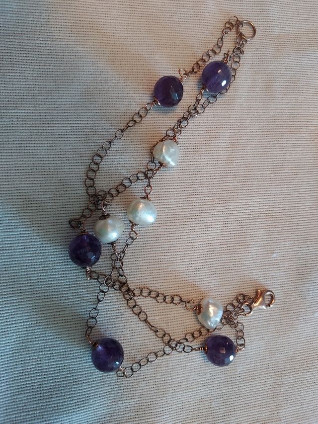 Bracciale con perle e ametiste
