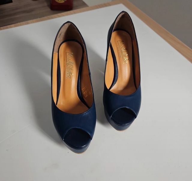 Scarpe blu tacco alto