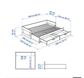 Sofá cama+colchones. Diván dos cajones blanco