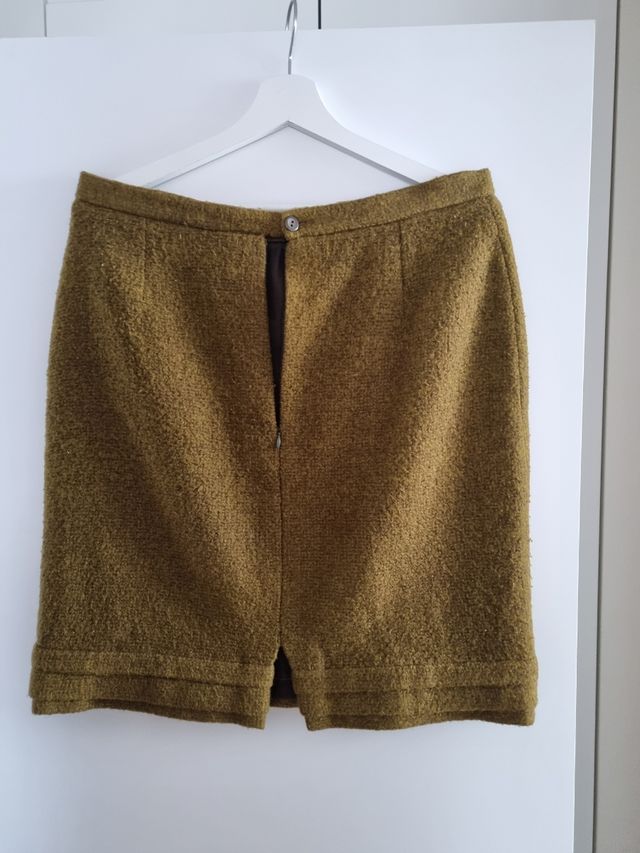 Traje americana y falda Mujer. Verde aceite. 42-44